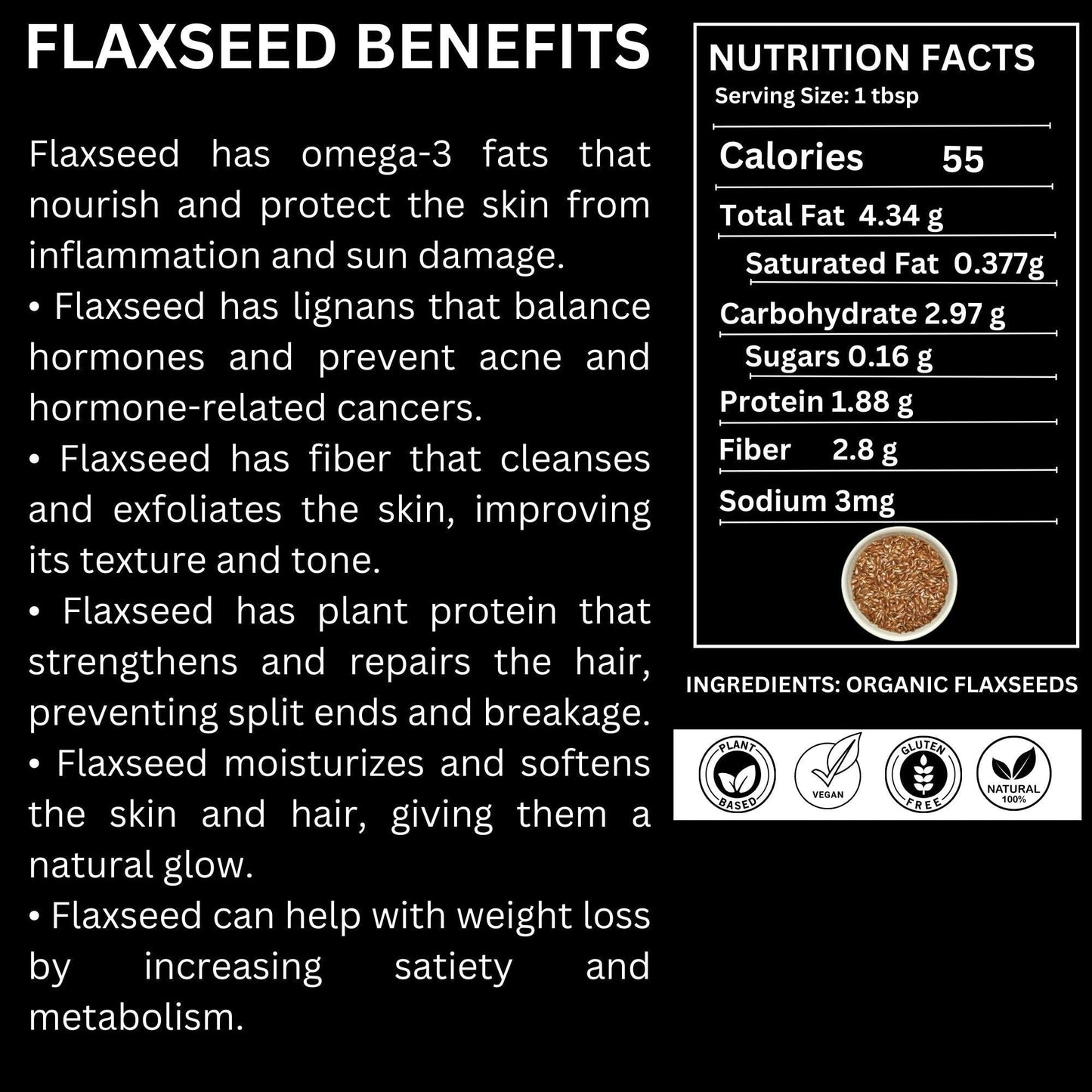 Chia Seeds & Flaxseeds Value Pack | Flex Seeds 150g | Chia Seeds For Weight Loss 200g Herbal Product Green Herbify 