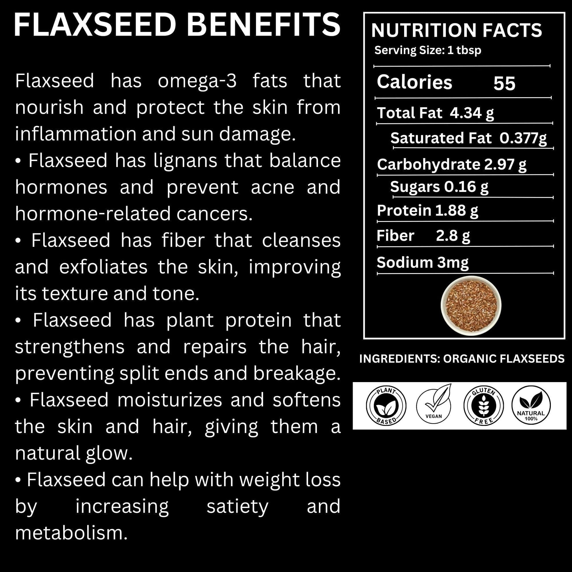 Chia Seeds & Flaxseeds Value Pack | Flex Seeds 150g | Chia Seeds For Weight Loss 200g Herbal Product Green Herbify 