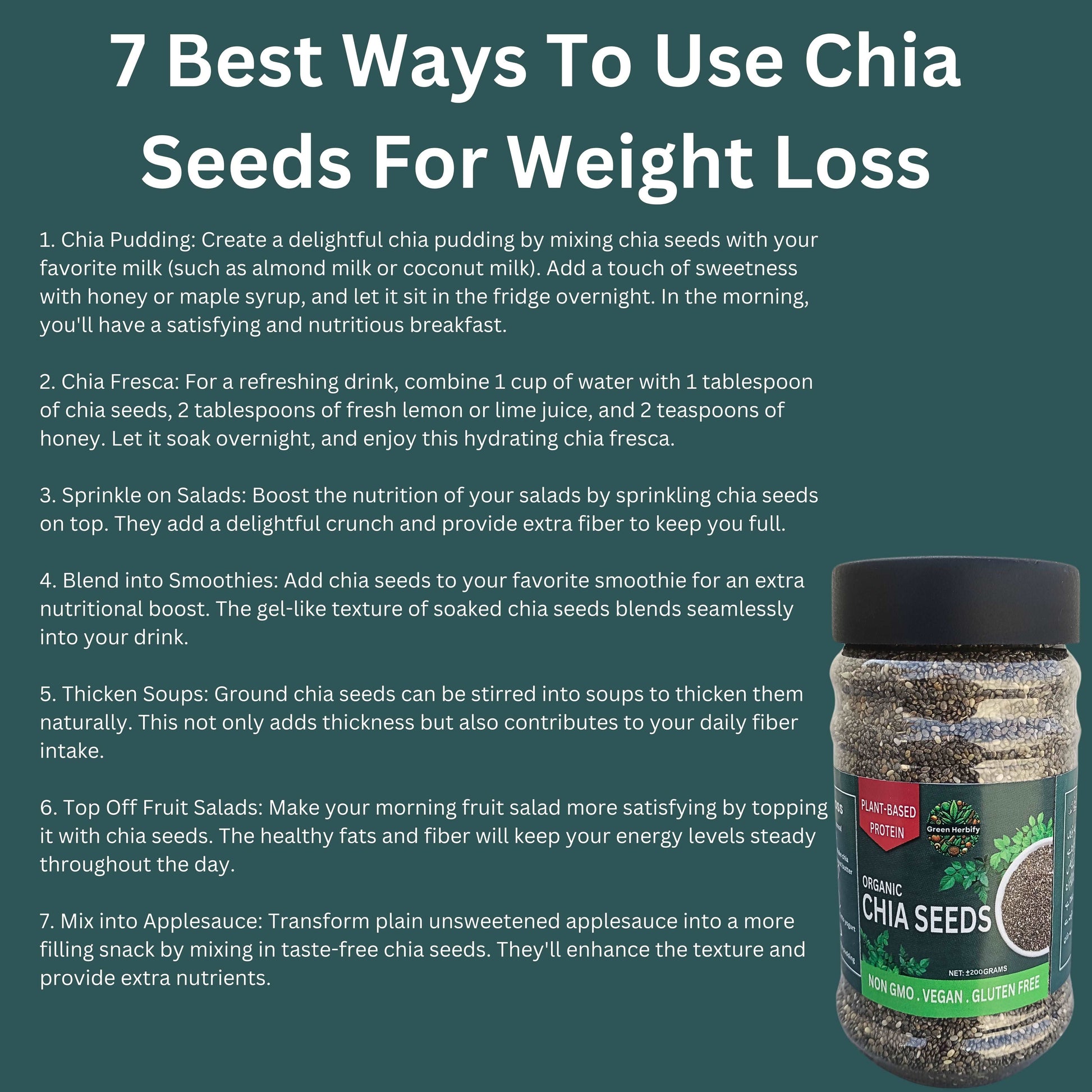 Chia Seeds & Flaxseeds Value Pack | Flex Seeds 150g | Chia Seeds For Weight Loss 200g Herbal Product Green Herbify 