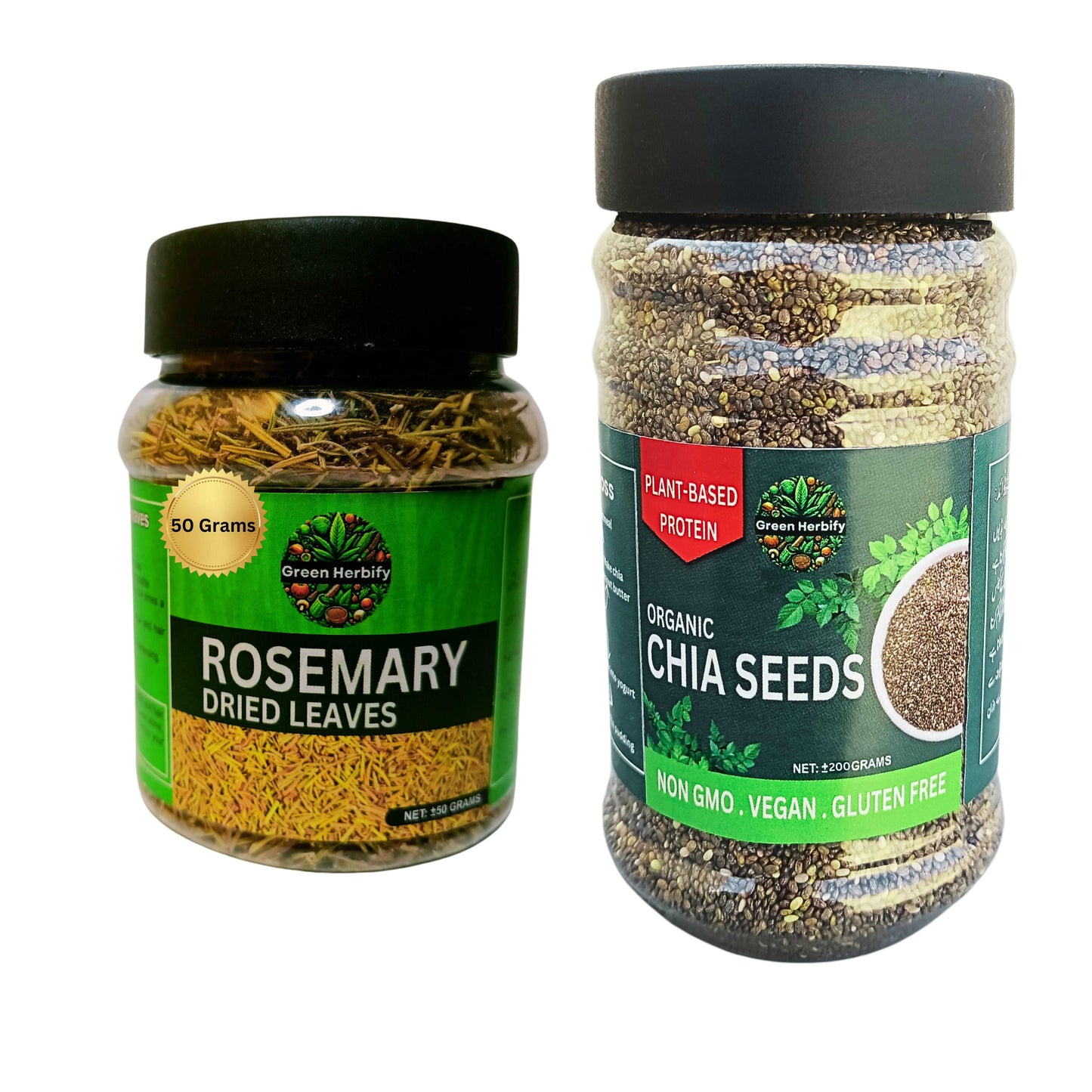 Chia Seeds 200g | Rosemary Leaves 50g Value Pack